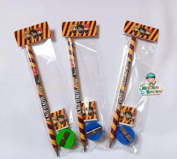 25 Kits Lápis, Borracha e Apontador Harry Potter