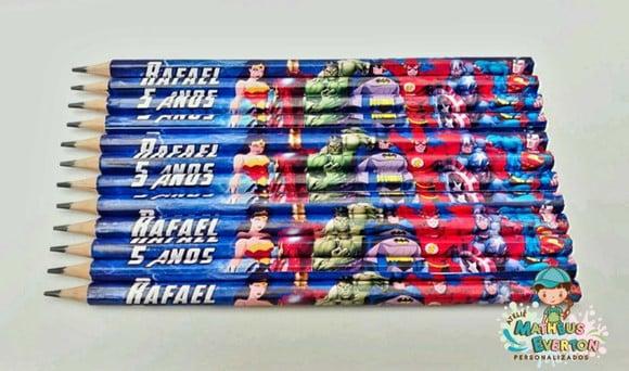 25 Lapis Personalizado Heróis