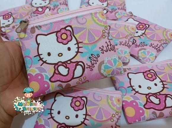 25 Porta Moedas Hello Kitty Tamanho: 10x12cm