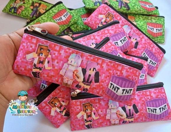 30 Estojos Slim Personalizado Minecraft Tamanho: 19x7