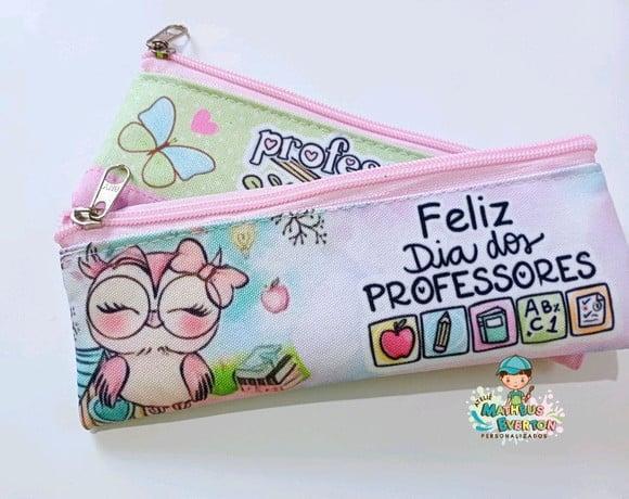 30 Estojos Slim Personalizado Professores Tamanho 19x7
