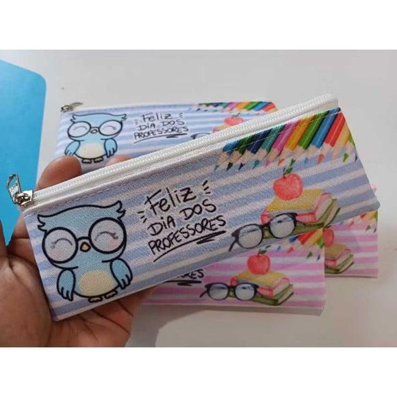 30 Estojos Slim Personalizado Professores Tamanho 19x7