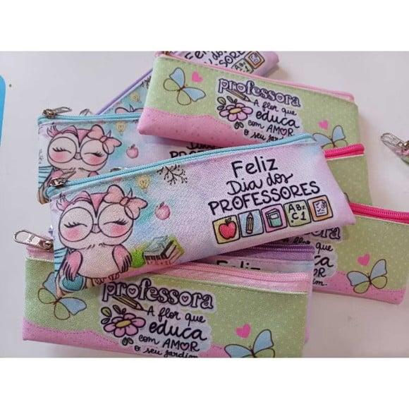 30 Estojos Slim Personalizado Professores Tamanho 19x7