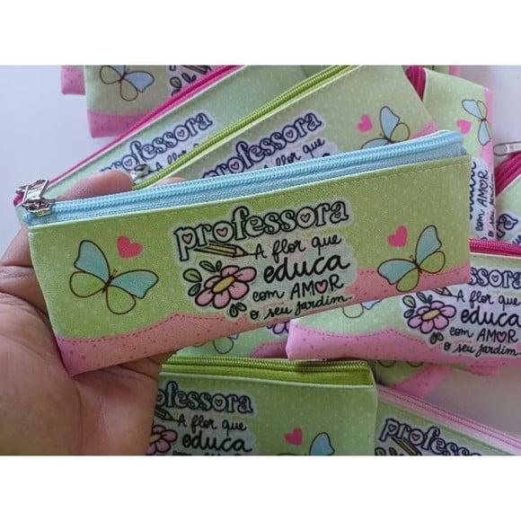 30 Estojos Slim Personalizado Professores Tamanho 19x7