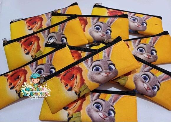 30 Estojos Slim Personalizado Zootopia Tam: 19x7