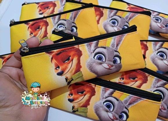 30 Estojos Slim Personalizado Zootopia Tam: 19x7