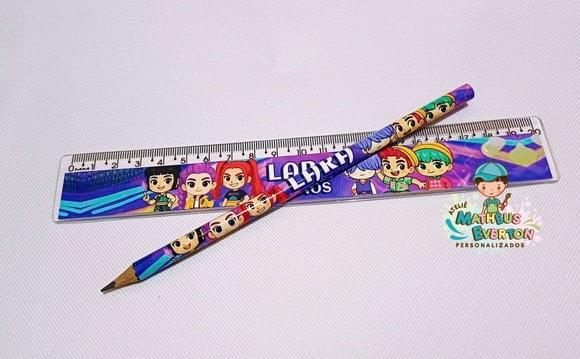 30 Kits Lápis e Régua Personalizado Guerreiras de K-pop Cute