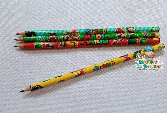 30 Lápis Personalizado Super Mário Bros