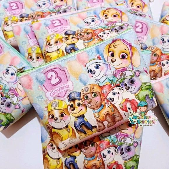 30 Necessaires Personalizada Patrulha Canina Aquarelada
