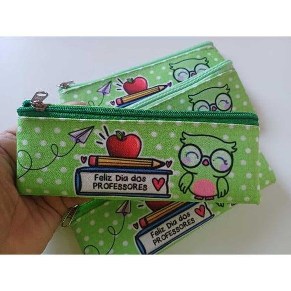 35 Estojos Slim Personalizado Professores Tamanho 19x7