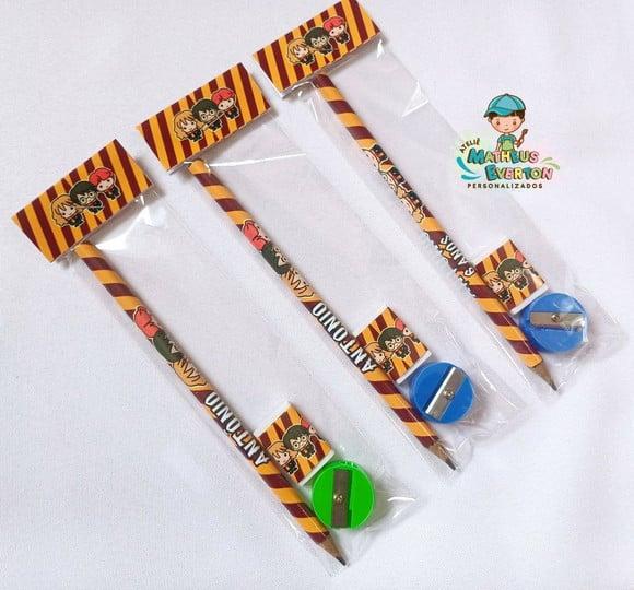 35 Kits Lápis, Borracha e Apontador Harry Potter