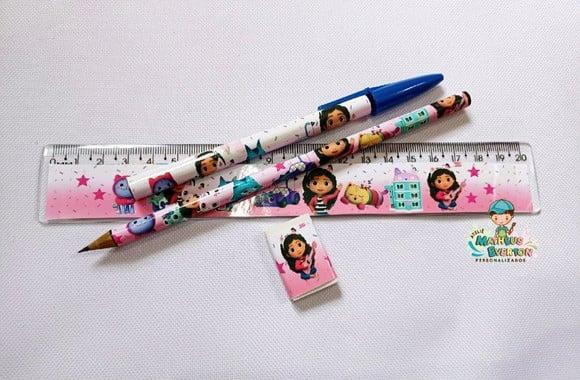 35 Kits Lápis, Caneta,regua e Borracha a Casa Mágica da Gabi