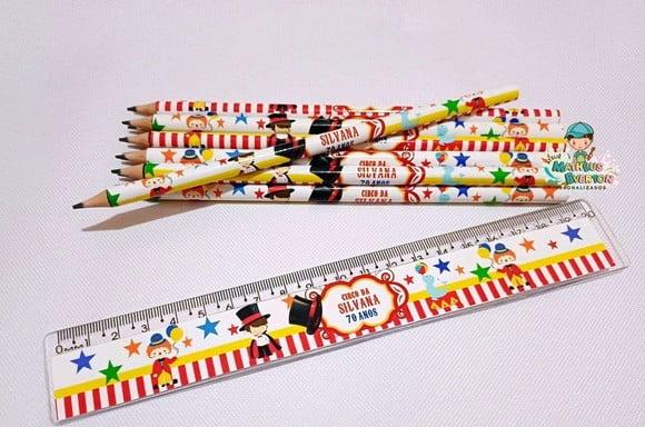 35 Lápis + 35 Réguas Personalizado Circo