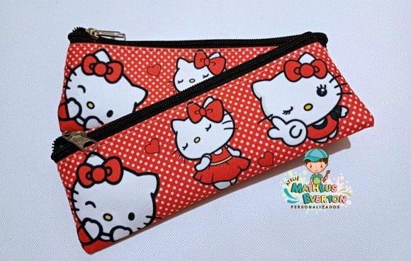 40 Estojos Slim Hello Kitty Vermelha Tam: 19x7cm