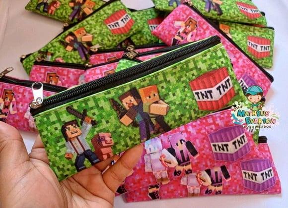 40 Estojos Slim Personalizado Minecraft Tamanho 19x7