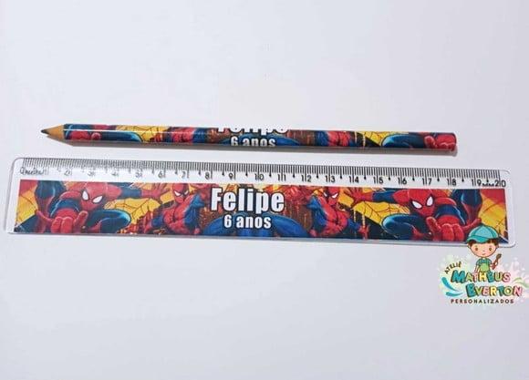 40 Lápis + 40 Réguas Personalizado Homem Aranha
