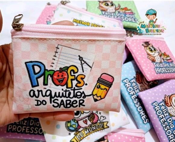 40 Porta Moedas Personalizado Dia dos Professores