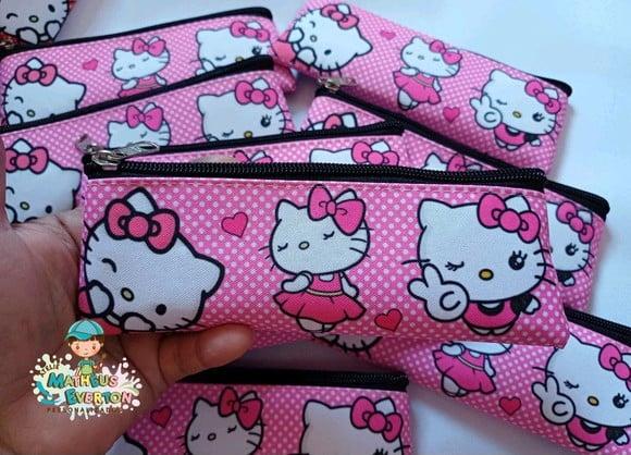 45 Estojos Slim Personalizado Hello Kitty Tam: 19x7cm