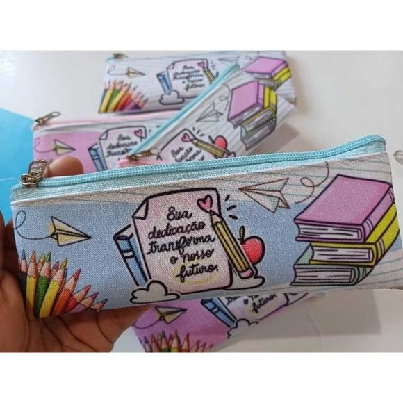 45 Estojos Slim Personalizado Professores Tamanho 19x7