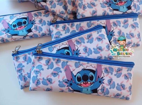 45 Estojos Slim Personalizado Stitch Tamanho 19x7