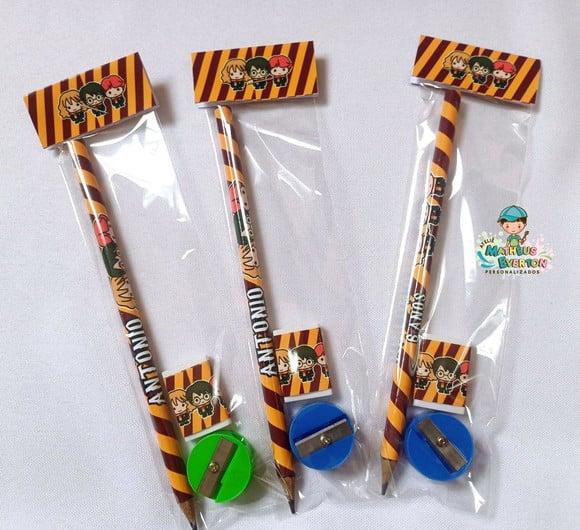 45 Kits Lápis, Borracha e Apontador Harry Potter