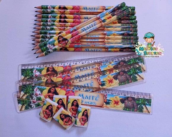 45 Kits Lápis, Régua e Borracha Moana
