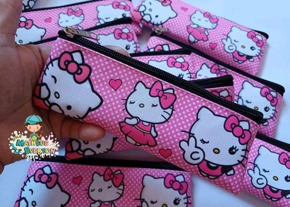 50 Estojos Slim Personalizado Hello Kitty Tam: 19x7cm
