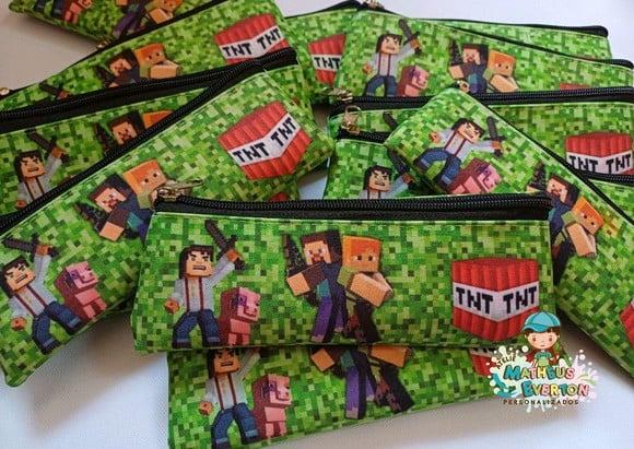 50 Estojos Slim Personalizado Minecraft Tamanho 19x7