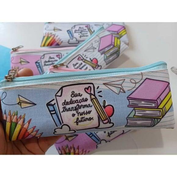 50 Estojos Slim Personalizado Professores Tamanho 19x7