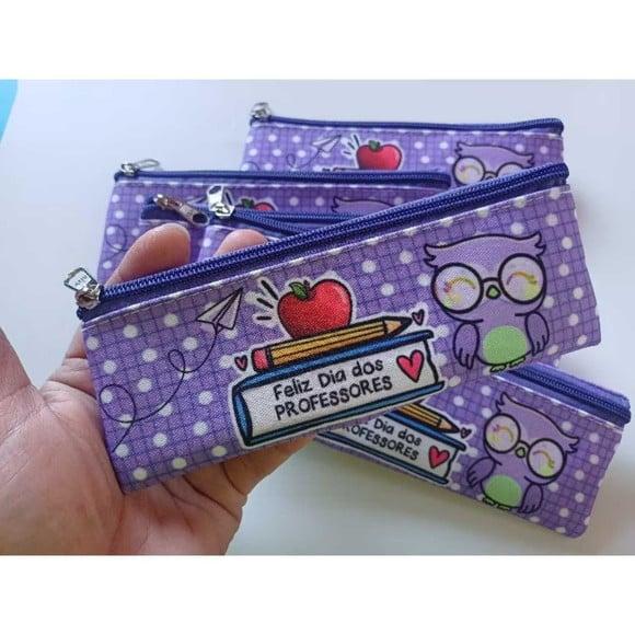 50 Estojos Slim Personalizado Professores Tamanho 19x7