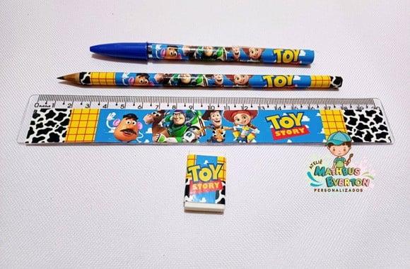 50 Kits Lápis, Caneta,regua e Borracha Toy Story