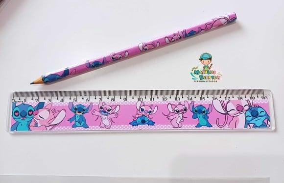 50 Lápis + 50 Réguas Personalizado Stitch