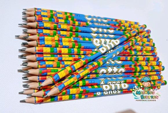 50 Lapis Personalizado Lego
