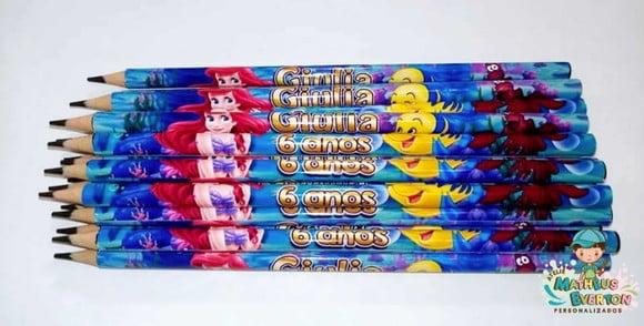 50 Lapis Personalizado Pequena Sereia ( Ariel)