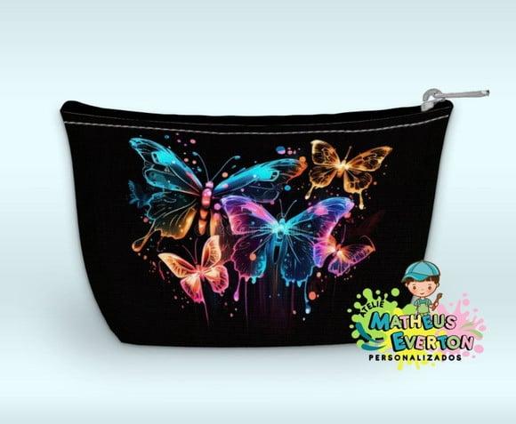 Necessaire Personalizada Borboleta Neon