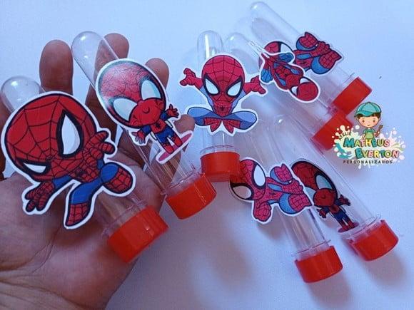 15 Tubetes Personalizados Homem Aranha (fzms Tds os Temas)