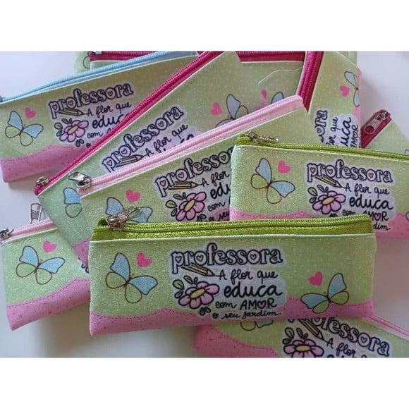 20 Estojos Slim Personalizado Professores Tamanho 19x7