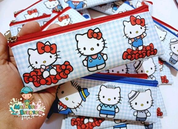 25 Estojos Slim Personalizado Hello Kitty Tam: 19x7cm