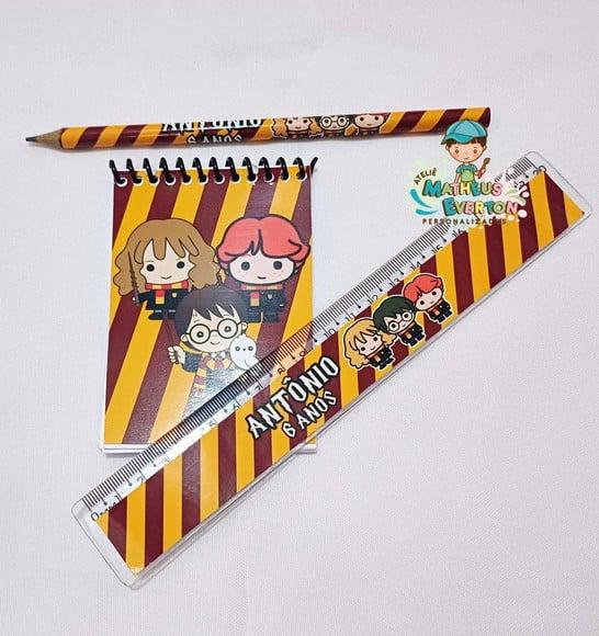 25 Kit Bloquinho, Lapis e Régua Harry Potter