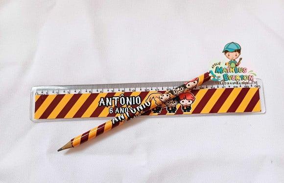 25 Kits Lápis e Régua Personalizado Harry Potter