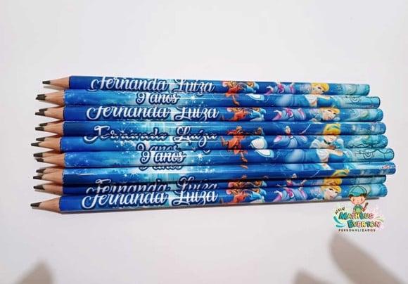 25 Lapis Personalizado Cinderela