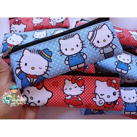 30 Estojos Slim Personalizado Hello Kitty Tam: 19x7cm