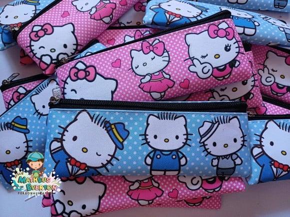 30 Estojos Slim Personalizado Hello Kitty Tam: 19x7cm