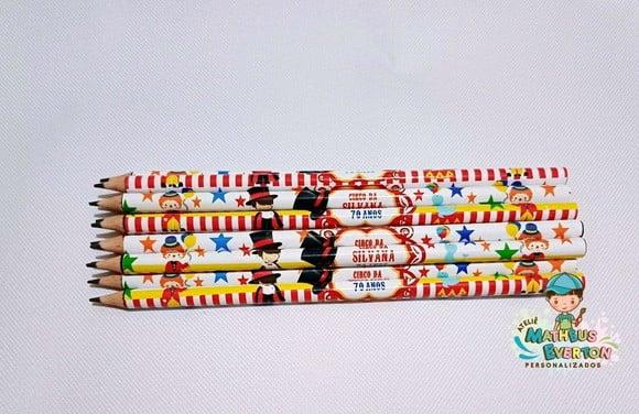 30 Lapis Personalizado Circo (fazemos Todos os Temas)