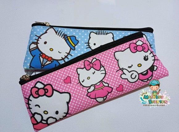 35 Estojos Slim Personalizado Hello Kitty Tam: 19x7cm