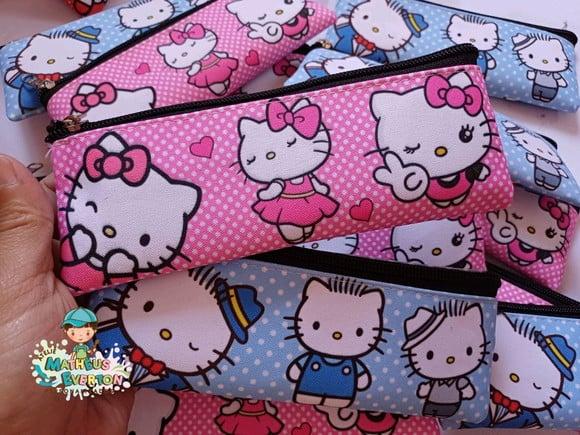 35 Estojos Slim Personalizado Hello Kitty Tam: 19x7cm