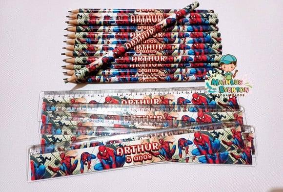 35 Lápis + 35 Réguas Personalizado Homem Aranha