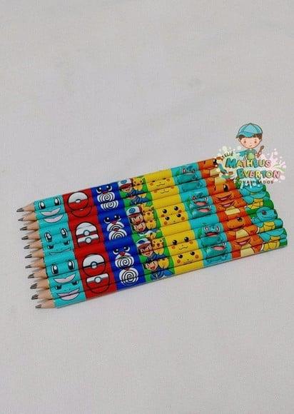 40 Estojos Slim Personalizado Pokémon Tam: 19x7 e 40 Lápis