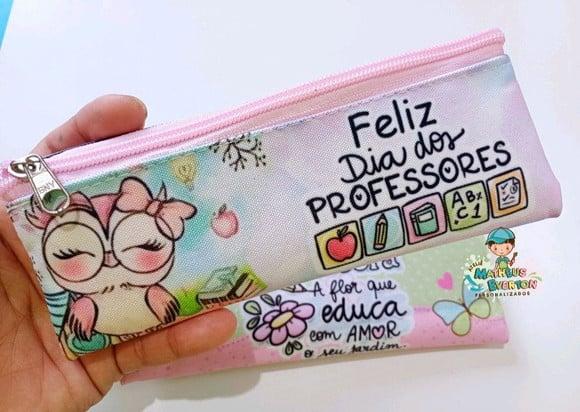 40 Estojos Slim Personalizado Professores Tamanho 19x7