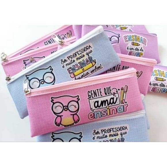 40 Estojos Slim Personalizado Professores Tamanho 19x7